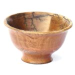 Woodino Acacia Wood Serving Bowl, Crackle Laser Design Inside (Size: 6x4 inch)