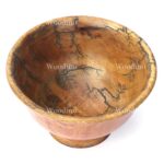 Woodino Acacia Wood Serving Bowl, Crackle Laser Design Inside (Size: 6x4 inch)