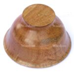 Woodino Acacia Wood Serving Bowl, Crackle Laser Design Inside (Size: 6x4 inch)