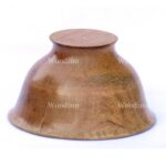 Woodino Acacia Wood Serving Bowl, Crackle Laser Design Inside (Size: 6x4 inch)