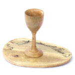 Woodino Acacia Wood Wine Glass with Laser Work Tray