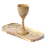 Woodino Acacia Wood Wine Glasse with Rect Plain Tray