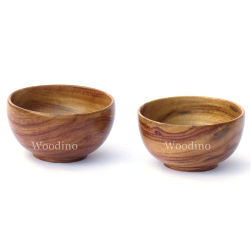 Woodino Acacia Wood Bowl Set of 2 (Size-4x2 inch)