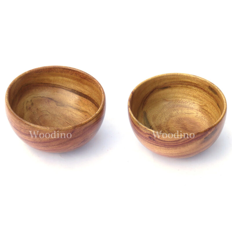Woodino Acacia Wood Bowl Set of 2 (Size-4x2 inch)