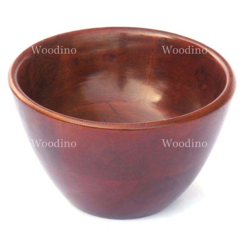 Woodino Sheesham Wood Water Proof Plain Bowl (Size- (5.5 x 3.5) Dark Brown