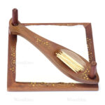 Woodino Fish Design Brass Floral Sheesham Wood Tissue Holder Cum Toothpick Stand