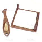 Woodino Fish Design Brass Floral Sheesham Wood Tissue Holder Cum Toothpick Stand