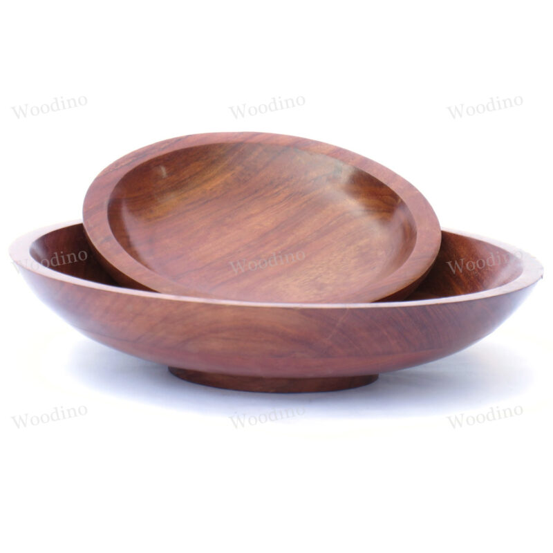 Woodino Sheesham Wood Big Bowls for Catering (Size- 8 and 12 inches in dia)