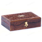 Woodino Floral Design Hand Carving Wooden Box (Size-8x5 inch)