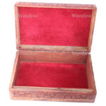 Woodino Full Hand Carved Floral Design Wooden Big Box (Size- 12x8 inch)