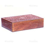 Woodino Full Hand Carved Floral Design Wooden Big Box (Size- 12x8 inch)