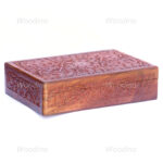 Woodino Full Hand Carved Floral Design Wooden Big Box (Size- 12x8 inch)