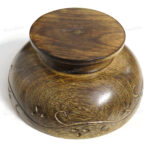 Woodino Mango Wood Antique Hand Carved Bowl (Size- 5inch)