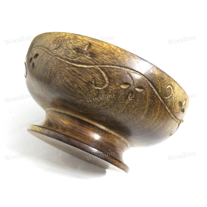 Woodino Mango Wood Antique Hand Carved Bowl (Size- 5inch)
