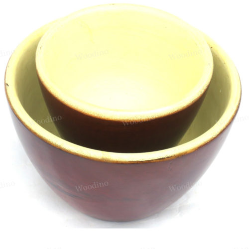 Woodino Plain Choco Wooden Bowl Combo Pack(Size- 4 inch & 5 inch)