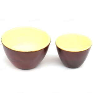 Woodino Plain Choco Wooden Bowl Combo Pack(Size- 4 inch & 5 inch)