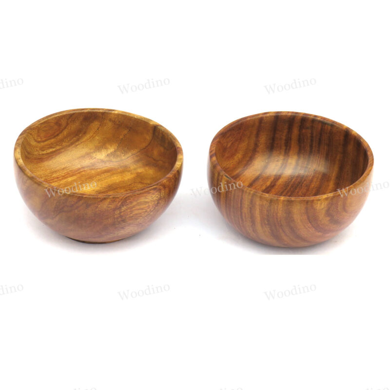 Woodino Sheesham Wood Plain Small Bowls Combo Pack (Size- 4 inch)