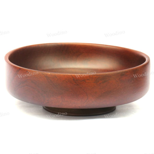 Woodino Dark Brown Choco Plain Bowl with Base (Size- 6 inch)