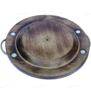 Woodino Antique Look Platter (Size: 12 inch dia ) Tray
