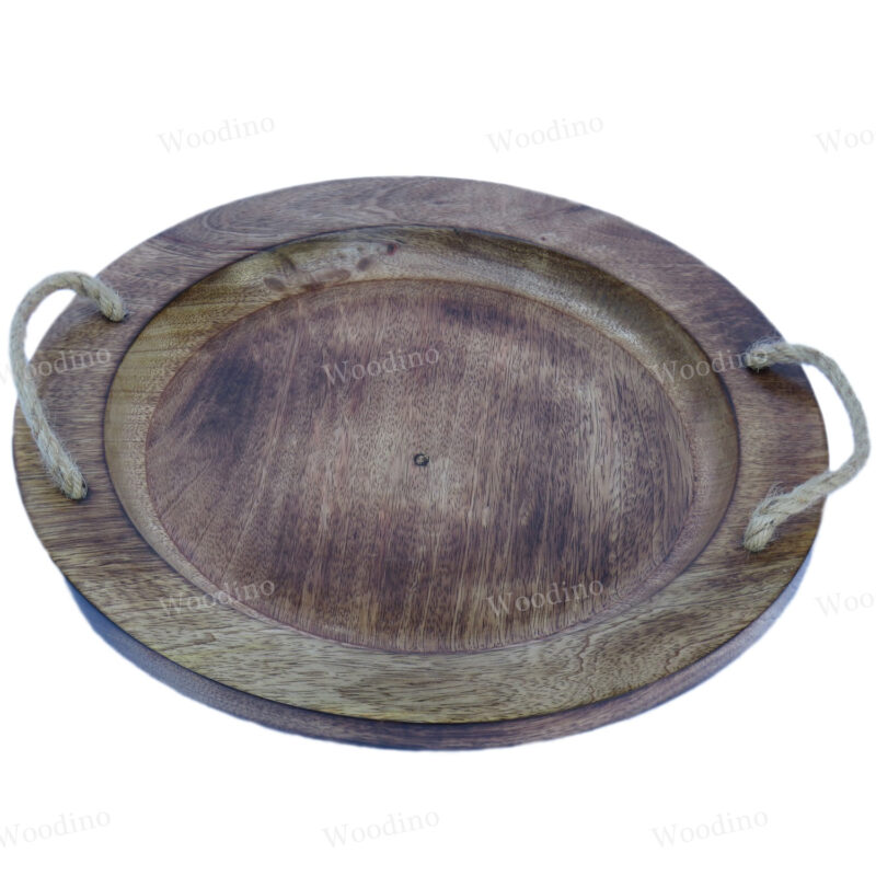 Woodino Antique Look Platter (Size: 12 inch dia ) Tray