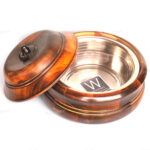 Woodino Mango Wood Antique Vintage Look Steel Inside Chapati Box Cum Storage Box