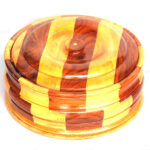 Woodino Sheesham Yellow Joint Work Plain Inside Wooden Chapati Box Cum Storage Box