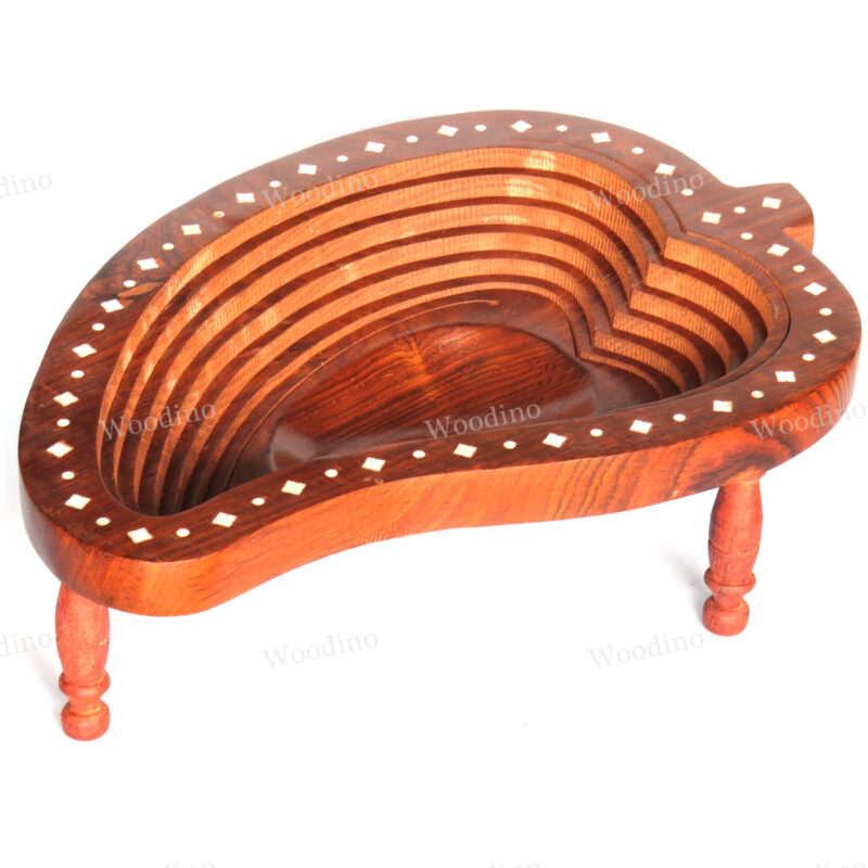 Woodino Mango Folding Spring Dryfruit Sheesham (Size 12 inch) Tray