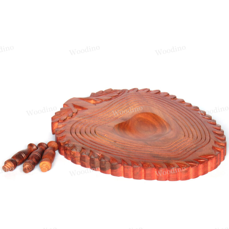 Woodino Apple Folding Spring Dryfruit Sheesham (Size 12 inch) Tray