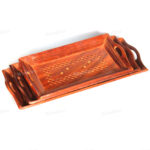 Woodino Sheesham Coffee Set Long Tray Combo Tray