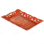 Woodino Sheesham Jaali/Net Brass Art Handicrafts (Size: 13x9 inch) Tray