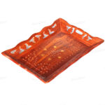 Woodino Sheesham Jaali/Net Brass Art Handicrafts (Size: 13x9 inch) Tray