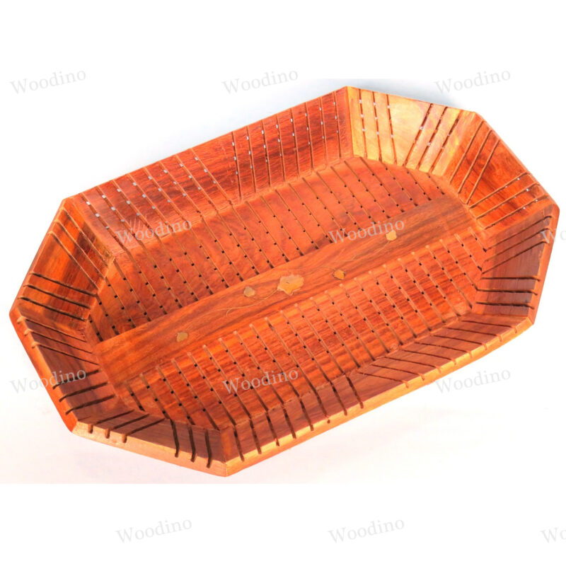 Woodino Stick Cutter Design Oval Modern Shisham (Size- 15x10 inch) Tray