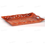 Woodino Sheesham Thick Jaali/Net Brass Art Handicrafts (Size: 15x10 inch) TrayWoodino Sheesham Thick Jaali/Net Brass Art Handicrafts (Size: 15x10 inch) Tray