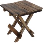 Woodino Antique Wooden Multi-purpose Square Folding Table/Stool (Size- 12x12 inches)