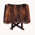 Woodino Antique Wooden Multi-purpose Square Folding Table/Stool (Size- 12x12 inches)