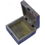 Woodino Mango Wood Hand Carved Whitish Antique Square Wooden Box (10x10 inch)