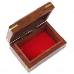 Woodino Shisham Carving and Brass Premium Quality Best Design Wooden Box or Vanity Box (6X4 inch)