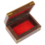 Woodino Shisham Jaali and Brass Premium Quality Best Design Wooden Box or Vanity Box (6x4 inch)