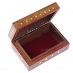 Woodino Shisham Full Brass Work Premium Quality Unique Design Wooden Box or Vanity Box (6x4 inch)