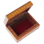 Woodino Shisham Carving and Brass Premium Quality Corner Design Wooden Box or Vanity Box (6x4 inch)