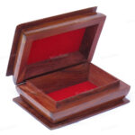 Woodino Shisham Carving and Brass Premium Quality Book Design Wooden Box or Vanity Box (6x4 inch)