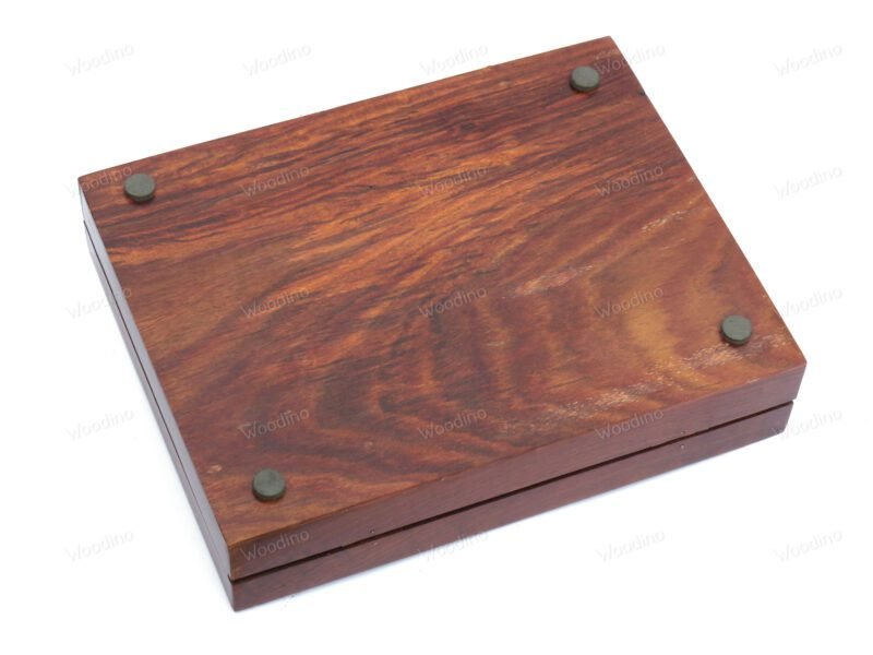 Woodino 12 Removable Compartment Spice Box Top Glass Lid With Spoon