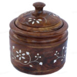 Woodino Indian Rosewood White inlay Spice Jar/Sugar Jar (5x5 inch)