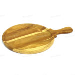 Woodino Teak Wood Pizza Serving Pan/Pizza Tray/Pizza Platter (11 inch Round)