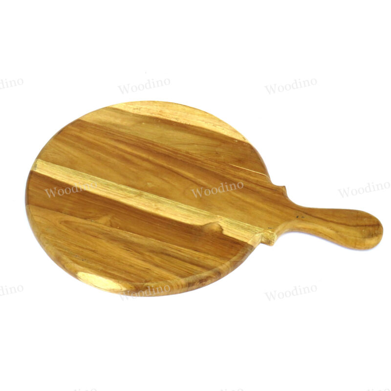 Woodino Teak Wood Pizza Serving Pan/Pizza Tray/Pizza Platter (11 inch Round)