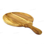 Woodino Teak Wood Pizza Serving Pan/Pizza Tray/Pizza Platter (11 inch Round)