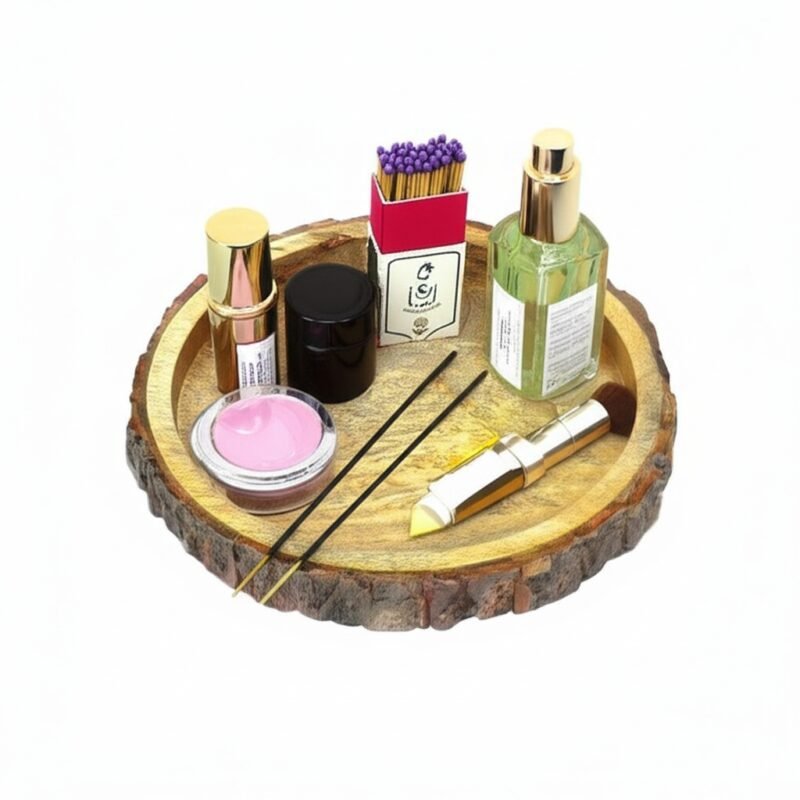 woodino bakkal tray Woodino 10 Inch Round Mango Wood Serving Platter with Natural Bark | Bakkal Tray for Snacks, Pizza, Roti, Biscuits & Fruits | Rustic Logs Design | Eco-Friendly Wooden Tray for Serving & Photoshoots | Chhal Platter