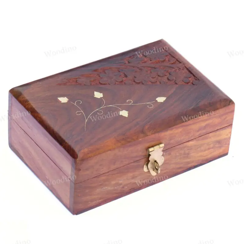 Woodino Jewellery Box II Sheesham Wood Jewels Storage Box for Women II Vanity Box