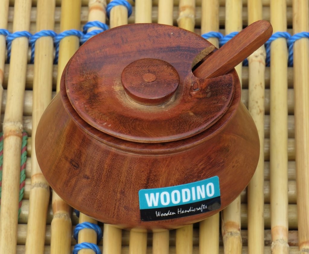 Small Handi Wooden Small Shisham Wood Handi/Pot For Spices/Mukhwas/Supari