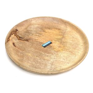 Wooden Circular Platter/Bat without Handle, Sheesham Wood Platter to serve Pizza(17x12x1 Inches) , Snacks Platter